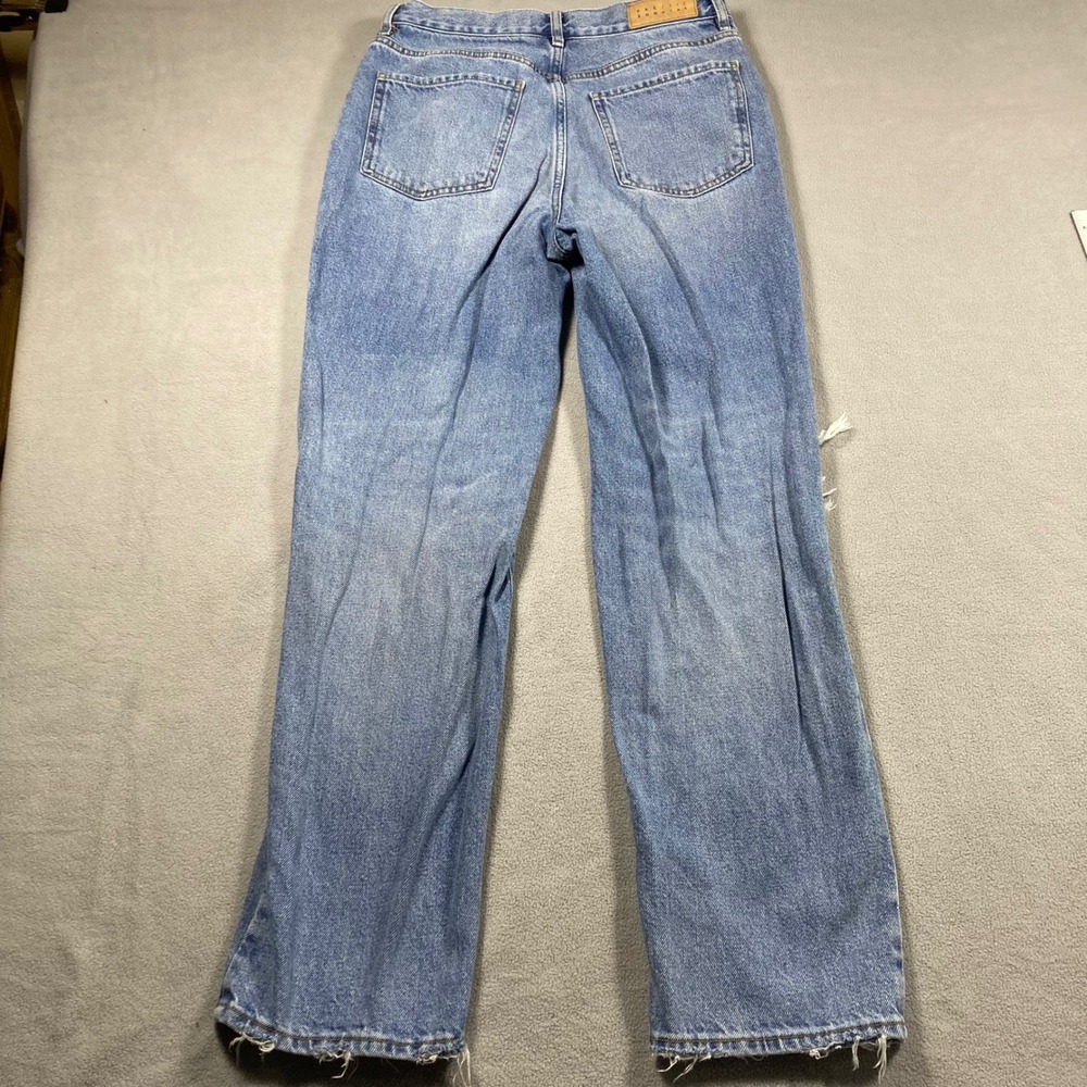 PacSun Women's 28 Blue High Rise Straight Dad Jeans Distressed Non-Stretch - Picture 8 of 10